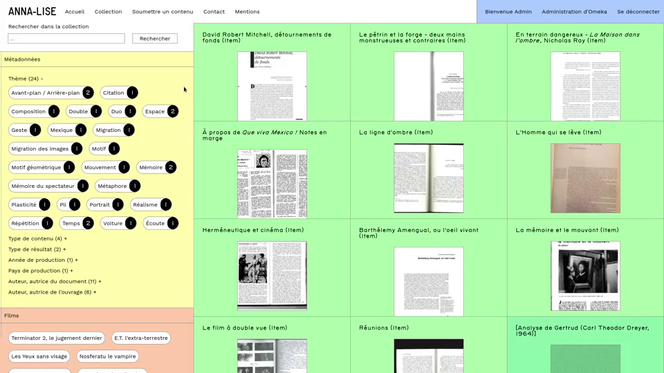 Page de collection