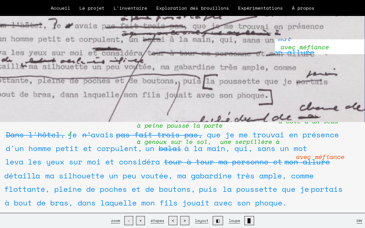Juxtaposition de la transcription avec lʼimage du manuscrit